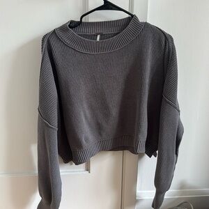 Free People Easy Street Grey Pullover Sweater